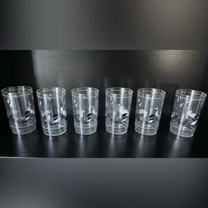Vintage Set of 6 Clear Loon Acrylic Cups